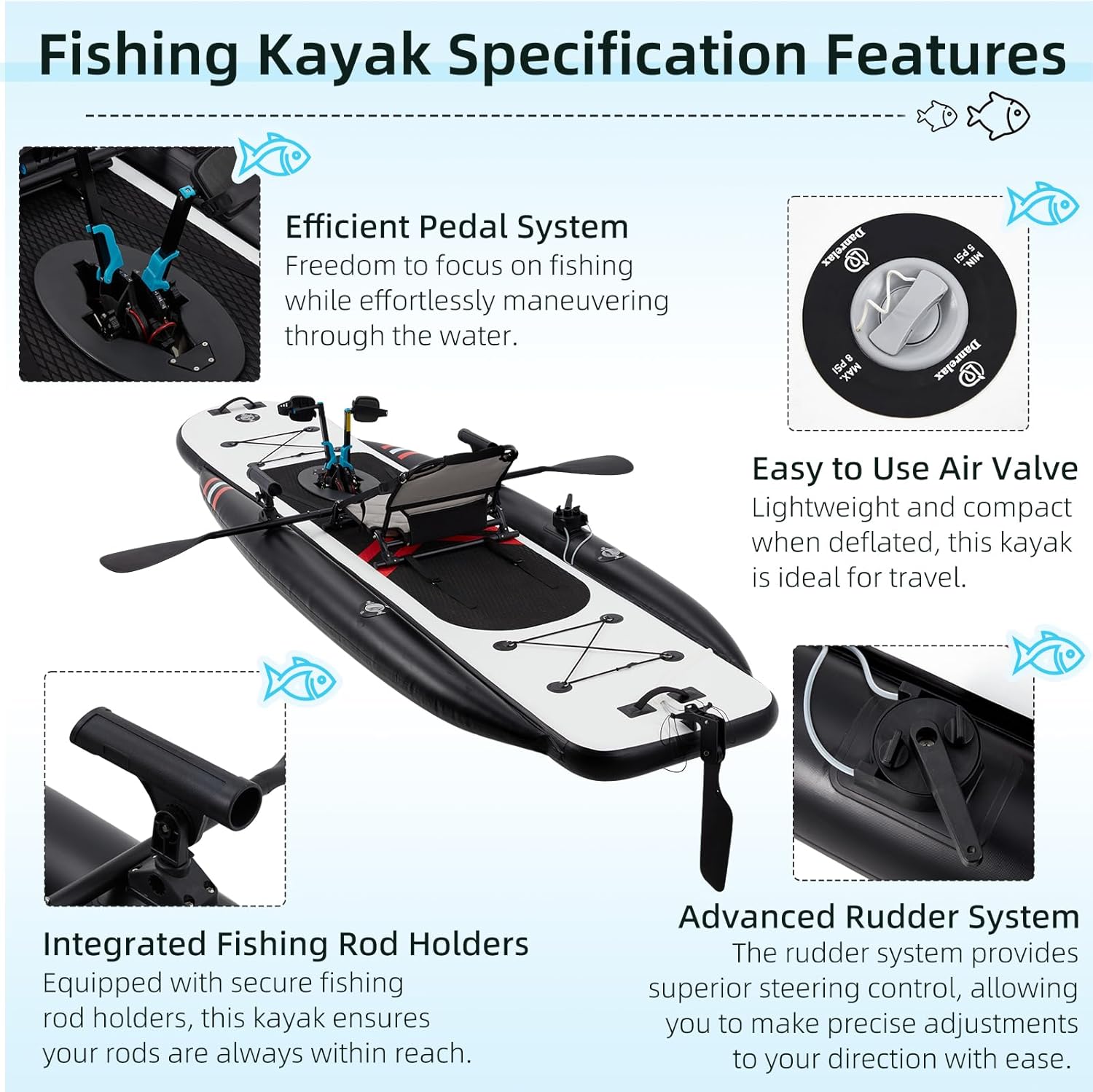 12ft Premium PVC Inflatable Fi – обзор и цена Fishing Kayak Inflatable