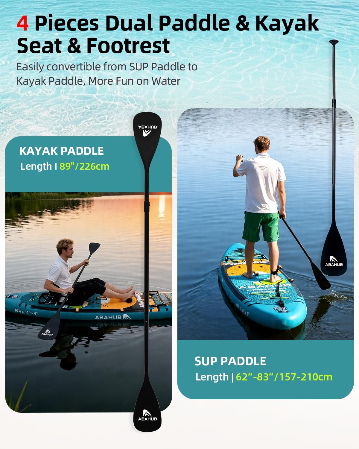 Wide 10.6ft x 31/34in Inflatab – обзор и цена Fishing Kayak Paddle
