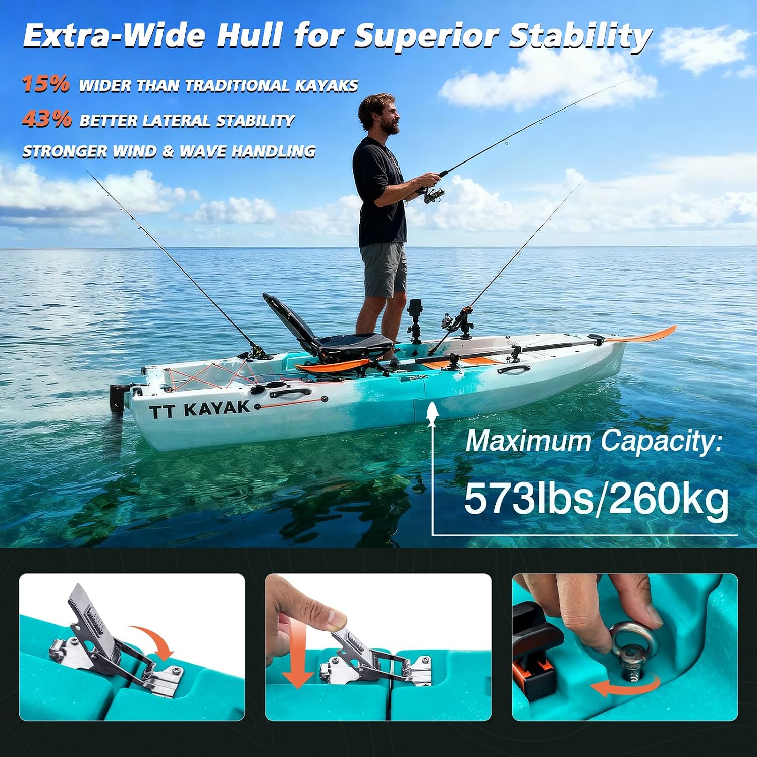 Modular Fishing Kayak with Car – обзор и цена Fishing Kayak Cart