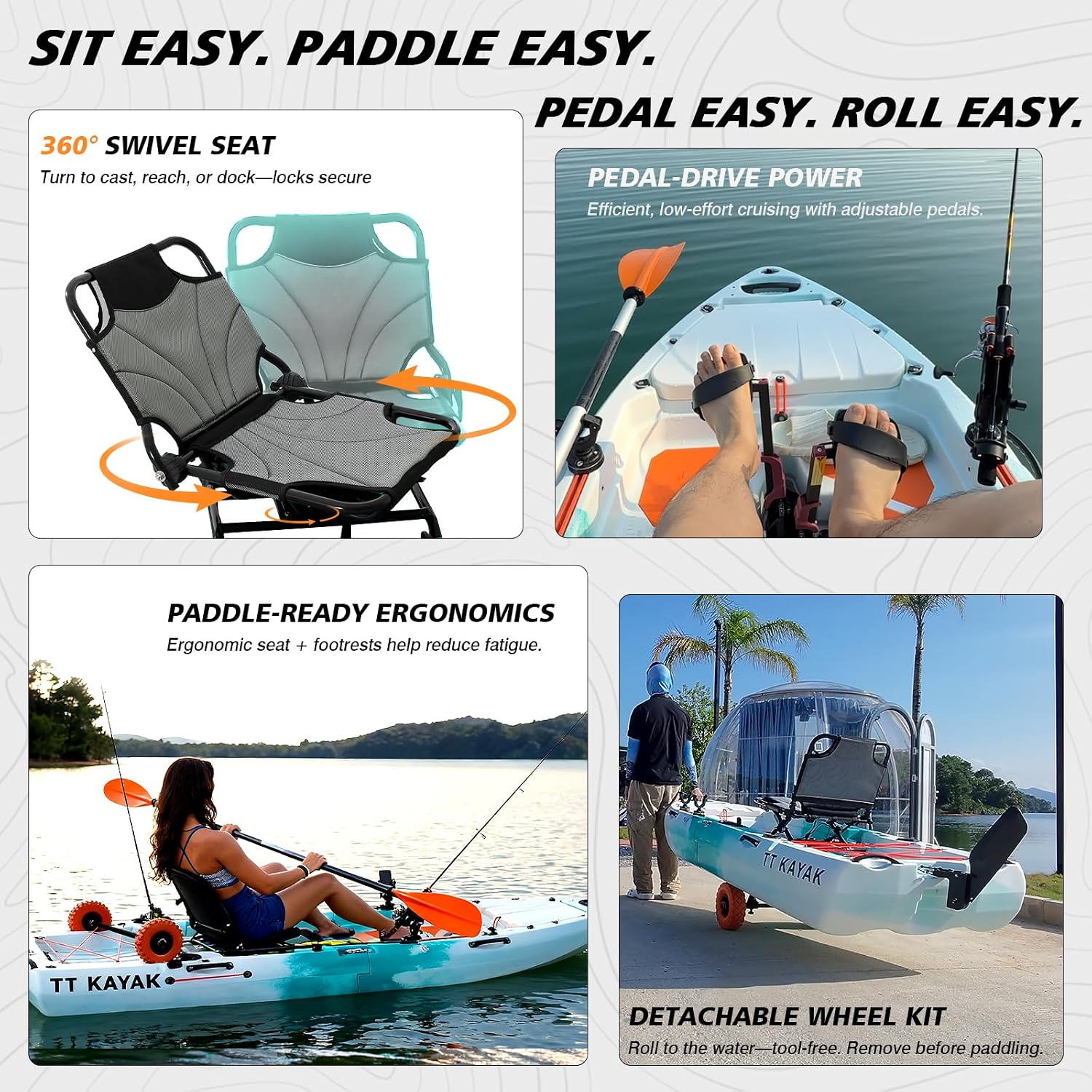 Modular Fishing Kayak with Car – обзор и цена Fishing Kayak Cart